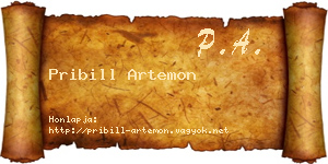 Pribill Artemon névjegykártya